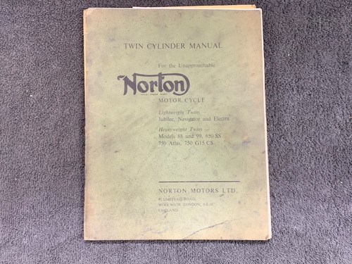Norton twin cylinder - norton, manual